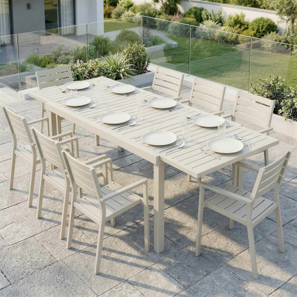Table de jardin extensible en aluminium pour 6 à 8 personnes