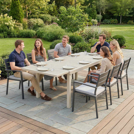 Table de jardin extensible en aluminium pour 6 à 8 personnes