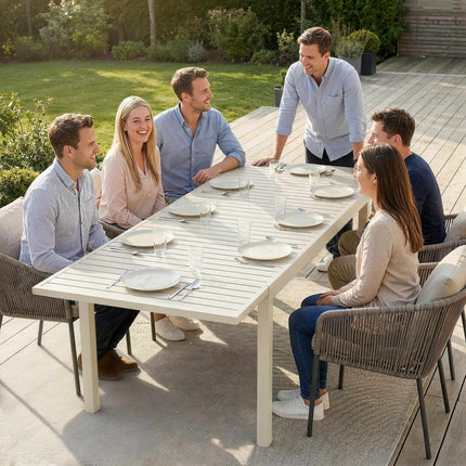 Table de jardin extensible en aluminium pour 6 à 8 personnes
