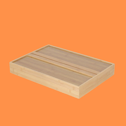 Plateau à couverts extensible en bambou - Réglable, 6 à 8 compartiments