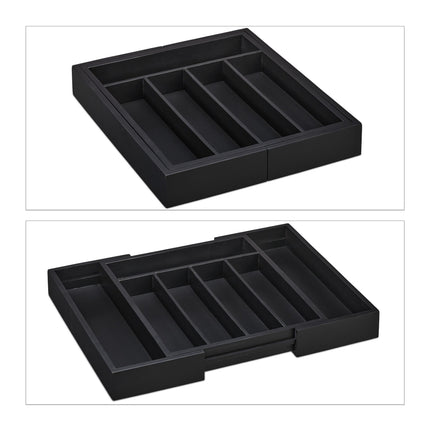 Range-couverts extensible en bambou noir