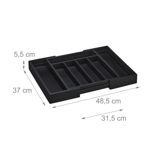Range-couverts extensible en bambou noir