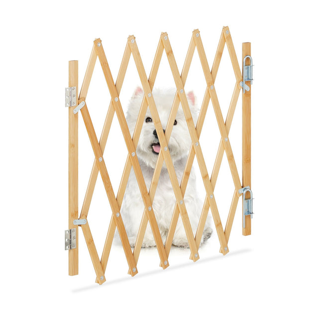 Barrière extensible en bambou pour chien
