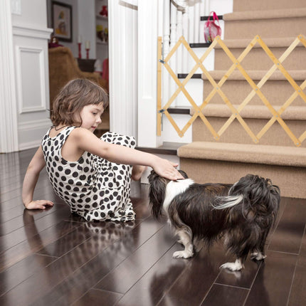 Barrière extensible en bambou pour chien