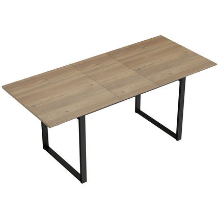Table de salle à manger extensible pour 6 à 8 personnes, 140-180 cm, bois et acier