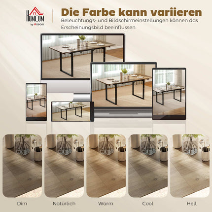 Table de salle à manger extensible pour 6 à 8 personnes, 140-180 cm, bois et acier