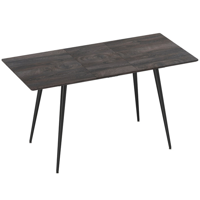 Table de salle à manger extensible pour 6 à 8 personnes, pieds en acier, plateau en MDF