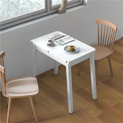 Table de salle à manger pliante extensible avec rangement, 4 couverts, blanche