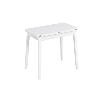 Table de salle à manger pliante extensible avec rangement, 4 couverts, blanche