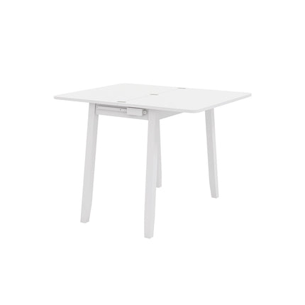 Table de salle à manger pliante extensible avec rangement, 4 couverts, blanche