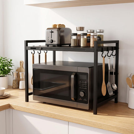 Étagère de micro-ondes extensible en métal avec largeur réglable