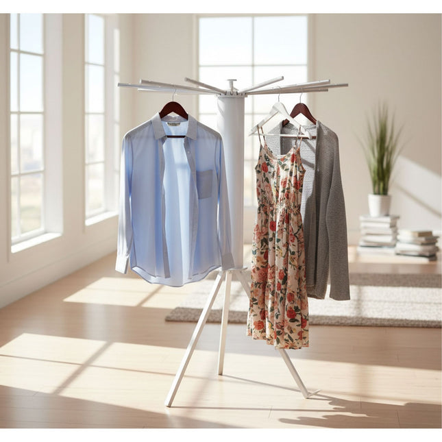 Séchoir à linge extensible en forme de pieuvre, 16 barres, design compact