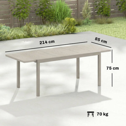Table de jardin extensible en aluminium, 154-214 cm