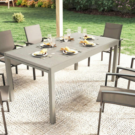 Table de jardin extensible en aluminium, 154-214 cm