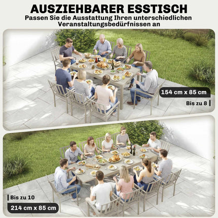 Table de jardin extensible en aluminium, 154-214 cm
