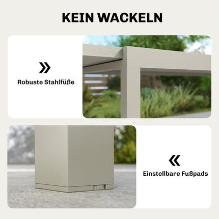Table de jardin extensible en aluminium, 154-214 cm