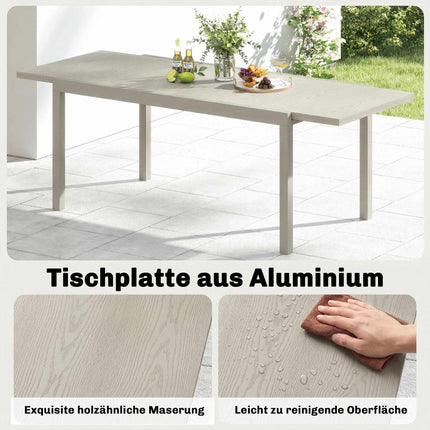 Table de jardin extensible en aluminium, 154-214 cm