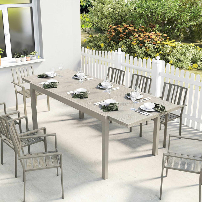 Table de jardin extensible en aluminium, 154-214 cm
