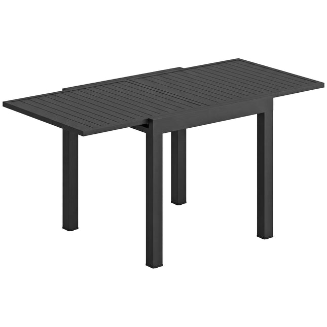 Table de patio extensible, aluminium, 80-160 cm, 6 couverts