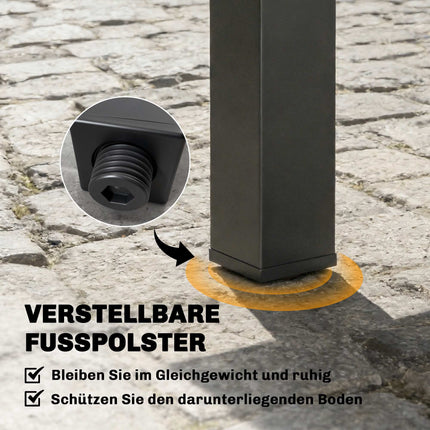 Ausziehbarer Gartentisch, Aluminium, 80-160 cm, für 6 Personen