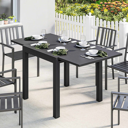 Ausziehbarer Gartentisch, Aluminium, 80-160 cm, für 6 Personen