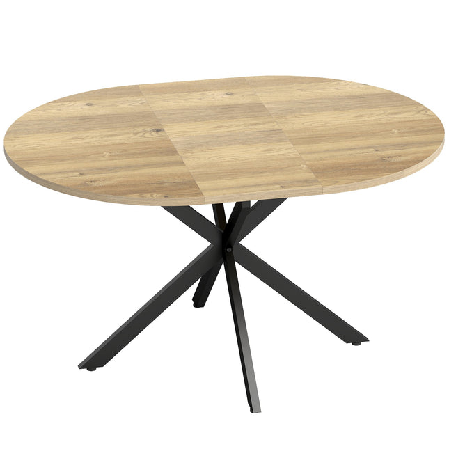 Table de salle à manger ronde extensible pour 4 à 6 personnes, 100-135 cm, finition bois