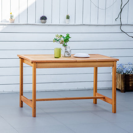 Ausziehbarer, wetterfester Gartentisch aus Fichtenholz, braun