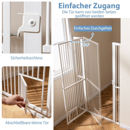 Barrière pour animaux extra haute, en métal, largeur 77-104 cm, hauteur 150 cm