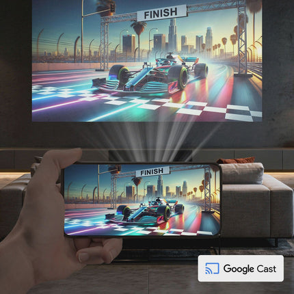 FHD 1080p Beamer mit Google TV, 40-120" Display