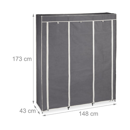 Stoffkleiderschrank XXL mit 9 Einlegeböden