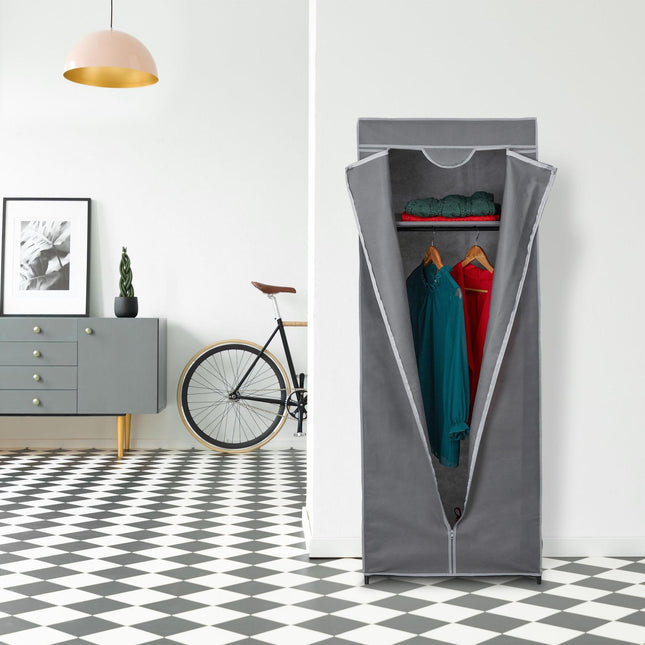 Armoire en tissu avec tringle à vêtements