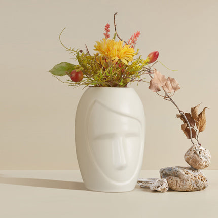 Vase à fleurs en forme de visage