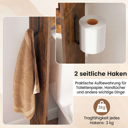 Landhaus-Toilettenschrank, rustikales Braun, 170 cm