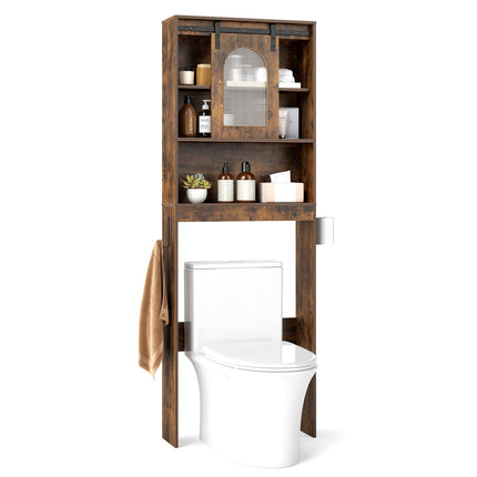 Landhaus-Toilettenschrank, rustikales Braun, 170 cm