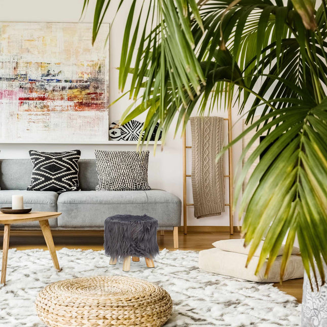 Hocker aus Kunstfell