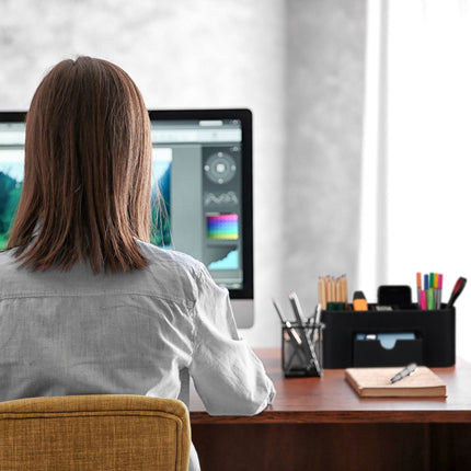 Organiseur de bureau en similicuir