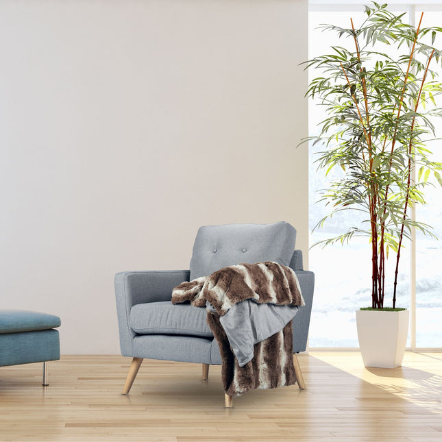 Couverture en fausse fourrure marron