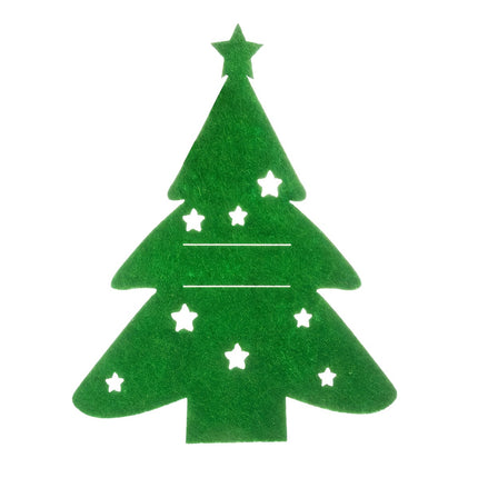 Porte-couverts en feutrine en forme de sapin de Noël, lot de 12