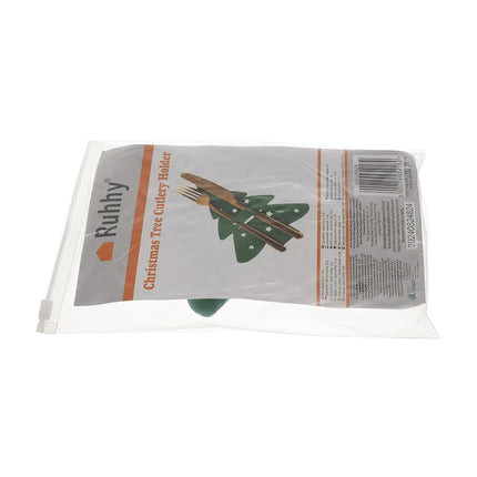 Porte-couverts en feutrine en forme de sapin de Noël, lot de 12