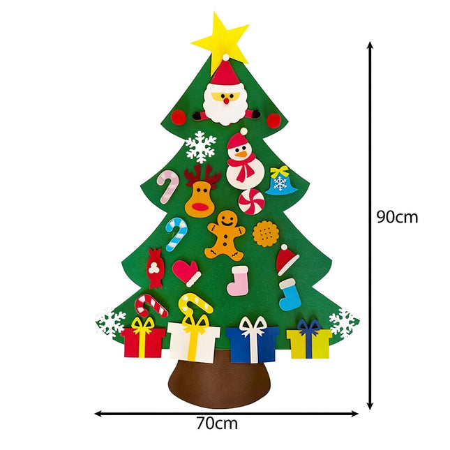 Sapin de Noël en feutre avec ornements 24856