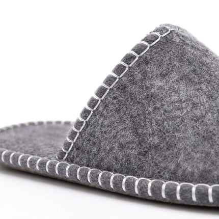 Felt Guest Slippers Set, Non-Slip, 6 Pairs, Gray