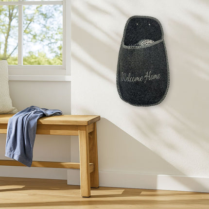 Pantoufles d'intérieur en feutre, antidérapantes, lot de 6 paires avec sac de rangement