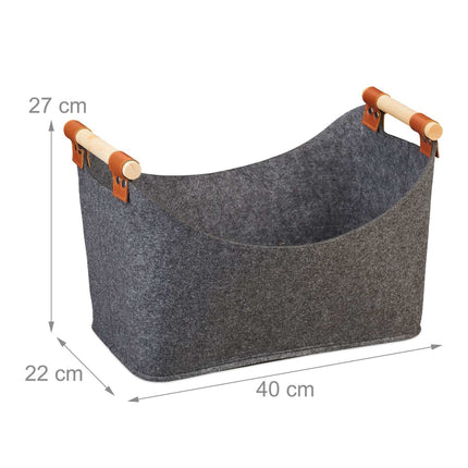 Sac en feutre avec poignées en bois