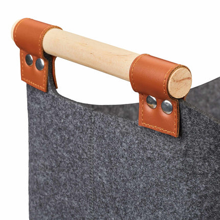 Sac en feutre avec poignées en bois