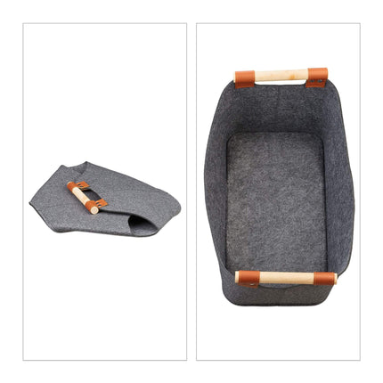 Sac en feutre avec poignées en bois