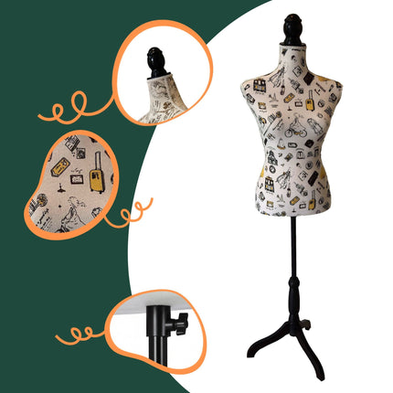 Mannequin de couture féminin 36/38, hauteur réglable
