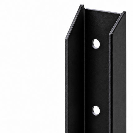 Fence Post Repair Kit with Ground Spike Anchors, 4-Piece Set, Black