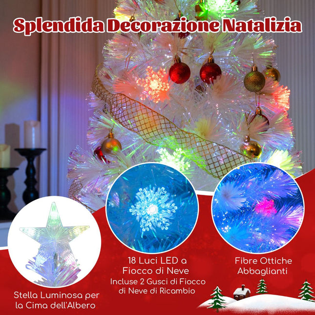Sapin de Noël en fibre optique 120 cm, lumières LED, étoile au sommet