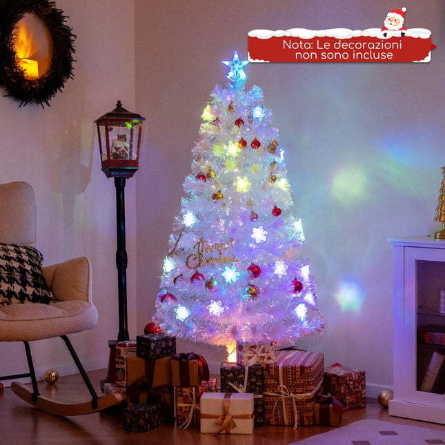 Sapin de Noël en fibre optique 150 cm, 24 LED, cime en forme d'étoile