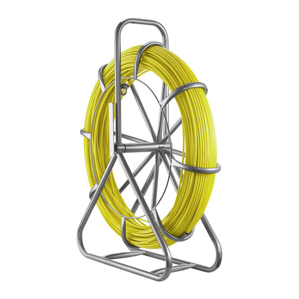 Fiberglass Fish Tape 500 ft 1/4 in, Non-Conductive Stand